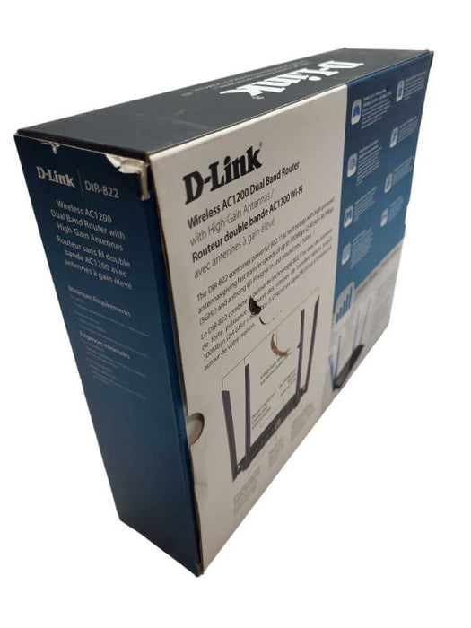 D-LINK Wireless AC1200 DIR-822 Dual Band Router with High-Gain Antennas &