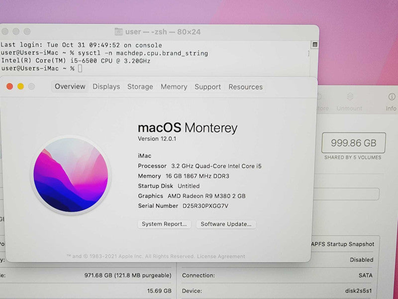 Apple iMac Retina 5K 2015 27\\" Core i5-6500 @ 3.2GHz 16GB DDR3 1TB HDD Radeon R9 M390 2GB [Read] (