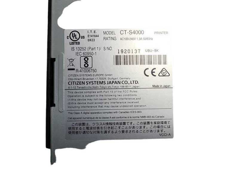 Citizen CT-S4000 Thermal Receipt Printer $