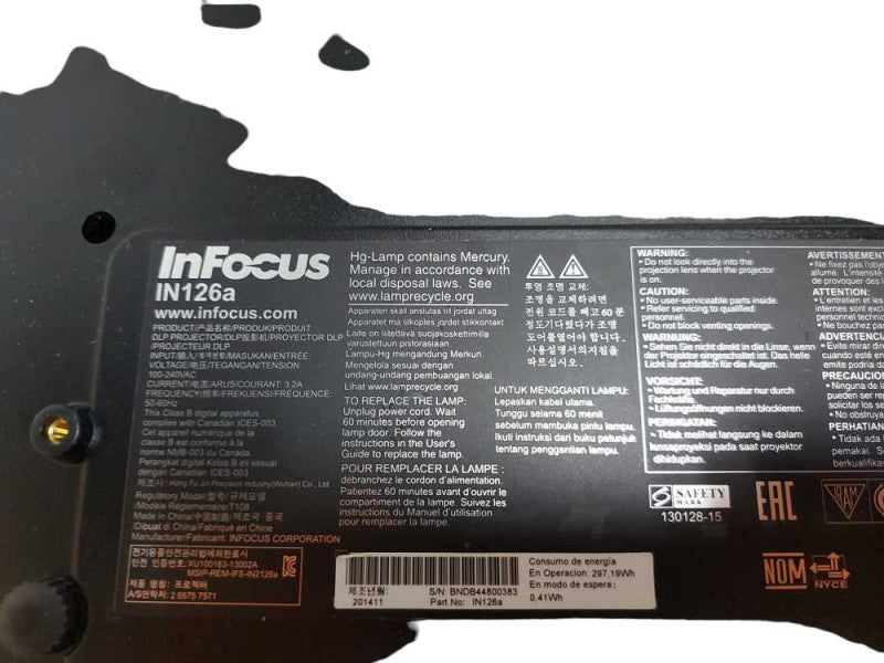 InFocus IN126a Projector WXGA Conference Room Projector - 234 hours #