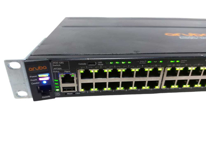 HP Aruba 2920-48G J9728A Gigabit Network Switch - Factory Reset - READ #