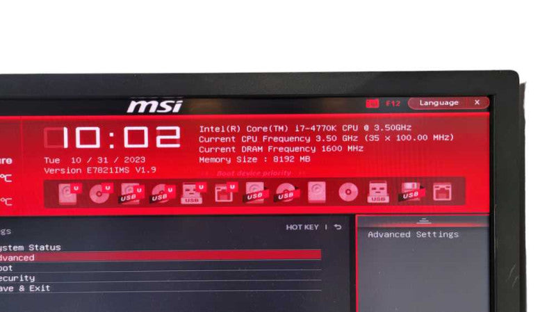 MSI Z87-G45 Gaming Motherboard with Intel Core i7-4770K & 8GB RAM READ  -