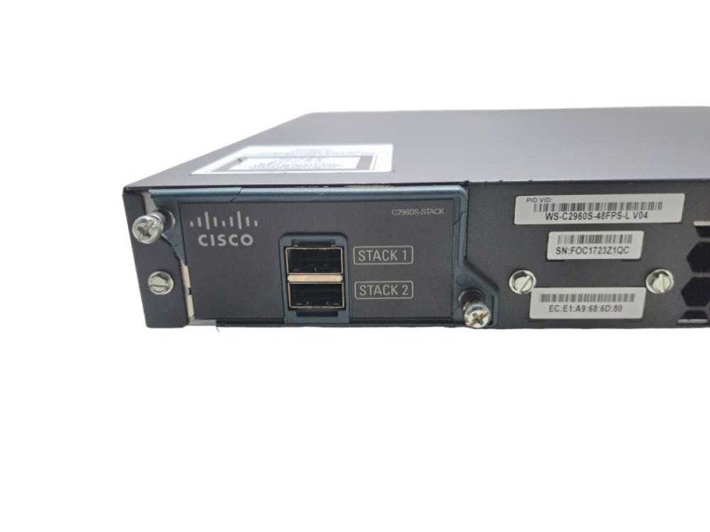 Cisco WS-C2960S-48FPS-L | 48 Port Gigabit PoE+ 740W + Stack | Network Switch Q)