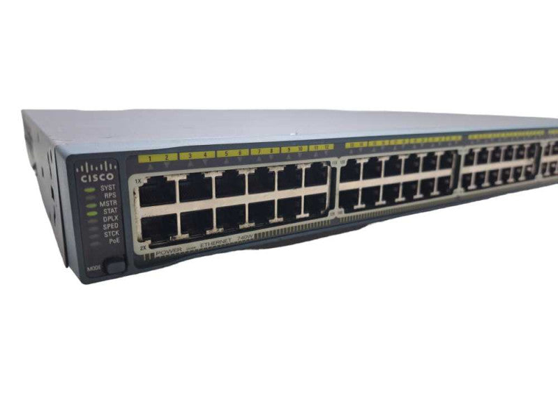 Cisco WS-C2960S-48FPS-L | 48 Port Gigabit PoE+ 740W + Stack | Network Switch Q)