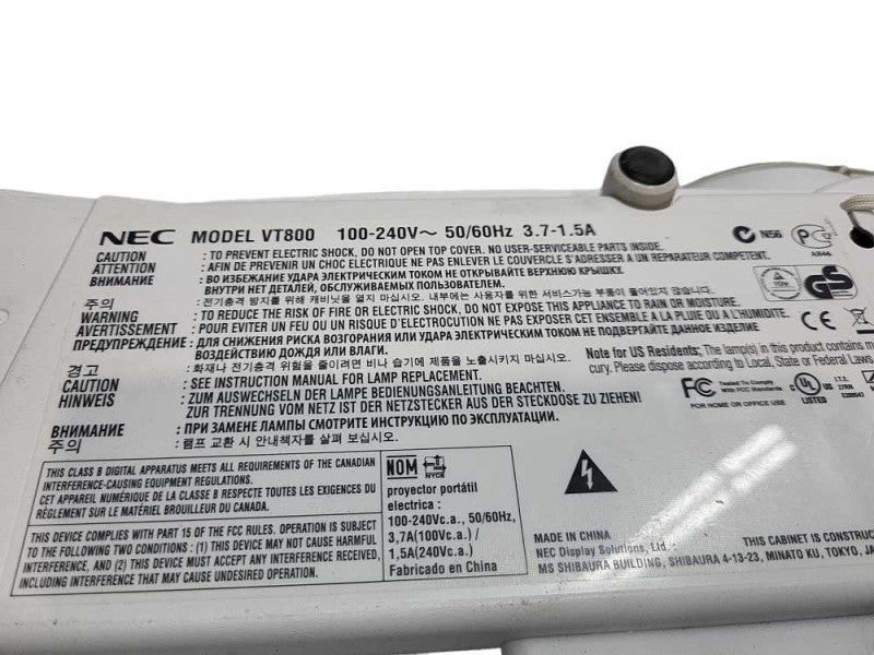 NEC VT800 3LCD Projector Professional 1080p HDMI &