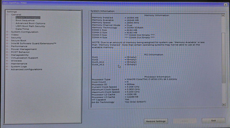Dell OptiPlex 7060 SFF Desktop i7-8700 @ 3.20GHz 16GB DDR4 256GB M.2 )