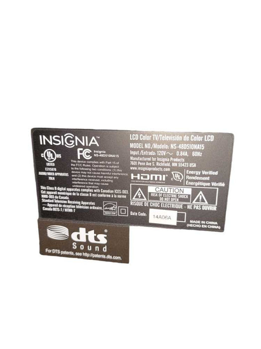 Insignia LCD Colour TV Model: NS-48D510NA15 ?