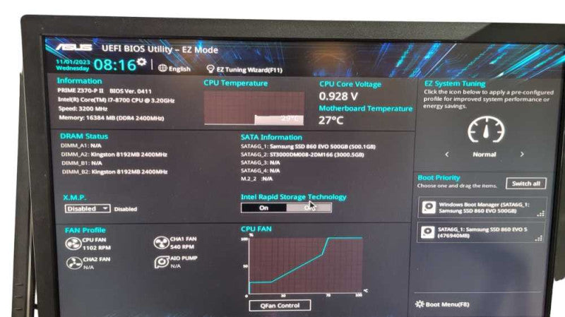 Custom PC IN WIN Case ASUS PRIME Z370-P II with Intel Core i7-8700 16GB RAM  -