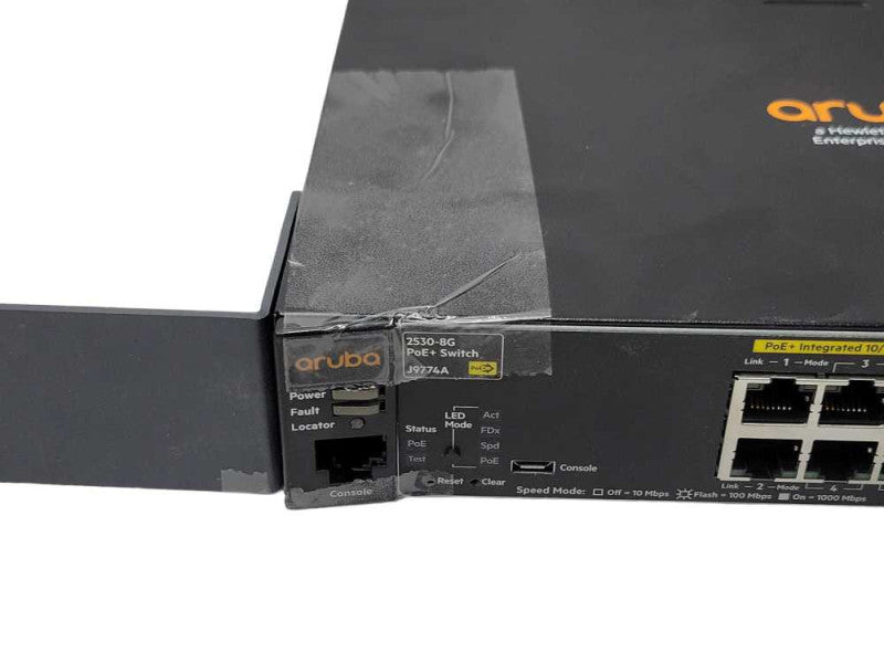 ARUBA HP 2530-8G PoE+ 12 PORT ETHERNET SFP SWITCH J9774A, READ _