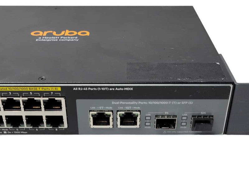 ARUBA HP 2530-8G PoE+ 12 PORT ETHERNET SFP SWITCH J9774A, READ _