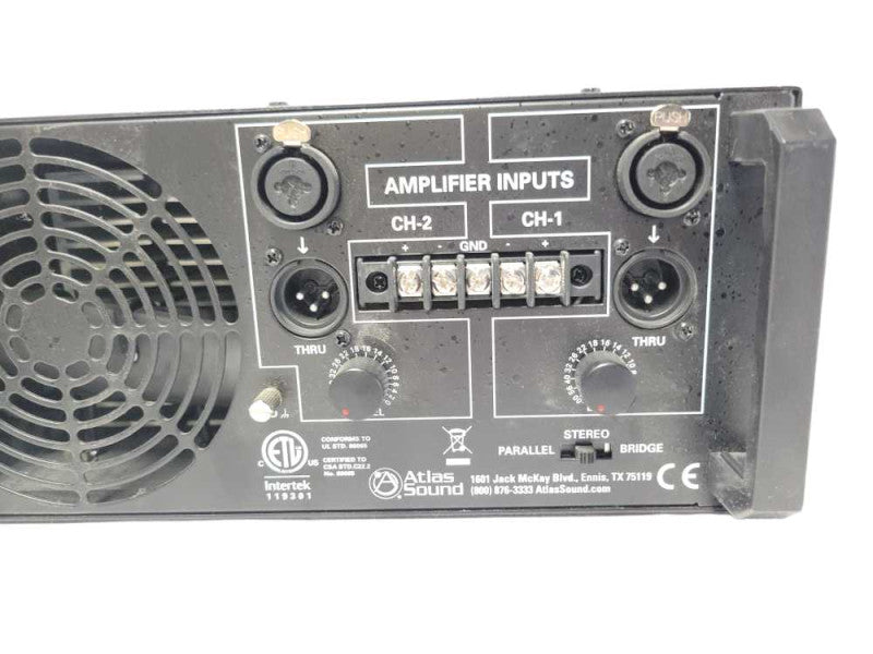 Atlas Sound Commercial Power Amplifier CP400 Amp Dual Channel 400W, Read Q_