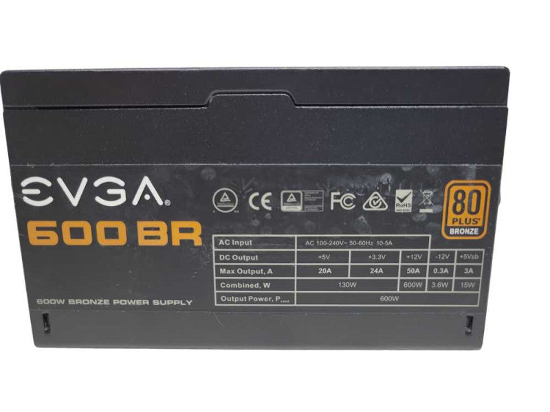 EVGA 600BR B600W 80 PLUS Bronze ATX12V & EPS12V Power Supply Used %