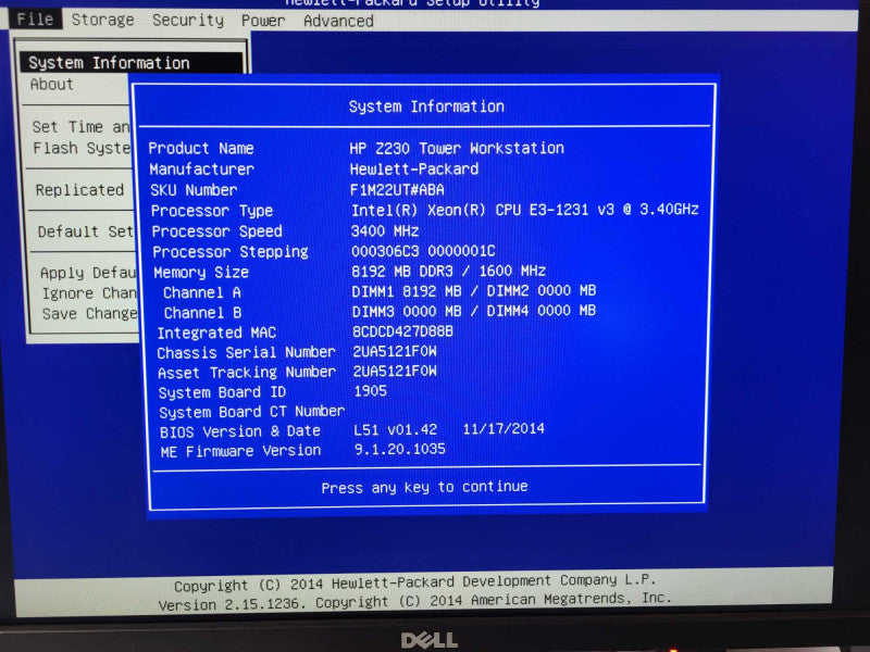HP Z230 Workstation Xeon E3-1231 v3 @ 3.40GHz 8GB RAM K620 GPU No HDD  $