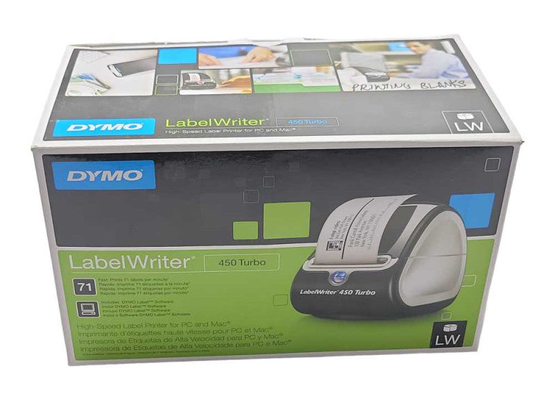 Dymo LabelWriter 450 Turbo Direct Thermal Label Printer 1750283 w/ Power adap Q_