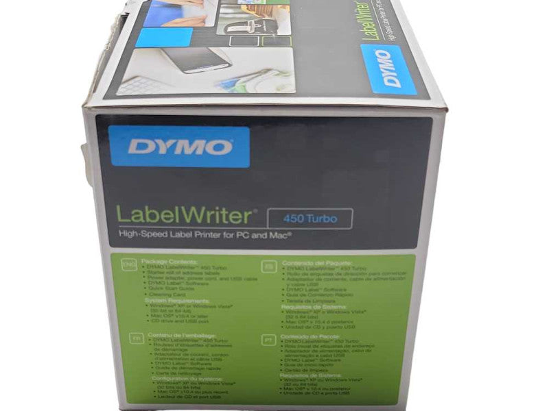 Dymo LabelWriter 450 Turbo Direct Thermal Label Printer 1750283 w/ Power adap Q_