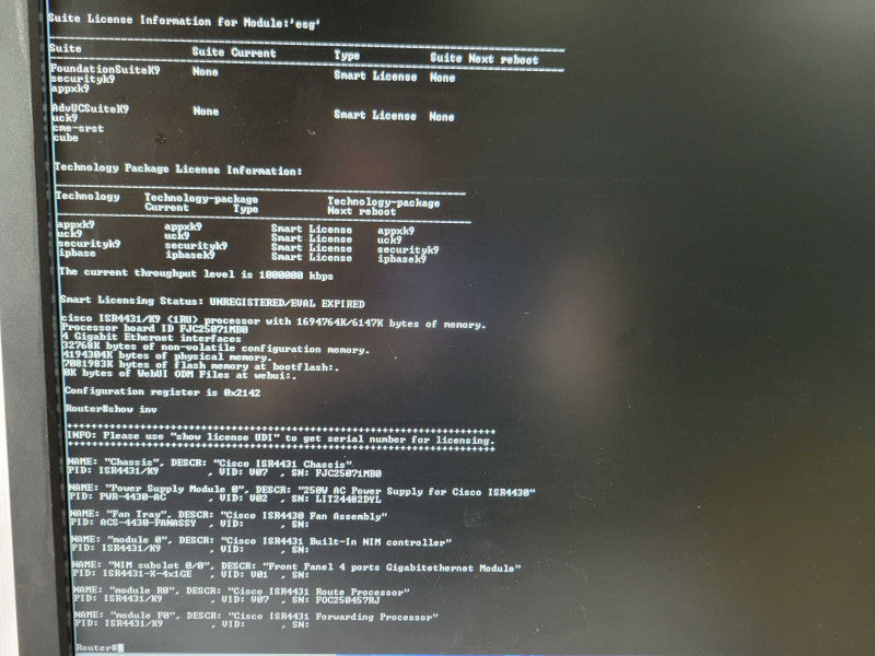 Cisco ISR 4400 Series ISR4431/K9 V01 Port Gigabit Router W _