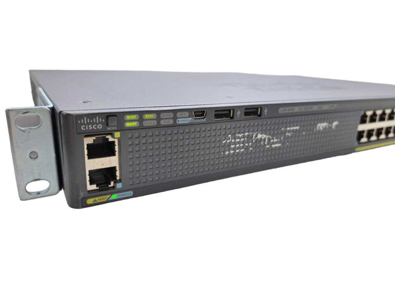 Cisco WS-C2960X-24PS-L | 24-Port Gigabit PoE+ 370W Switch + Stack Module Q)