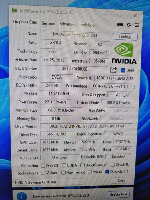 EVGA NVIDIA GTX 760 2GB %