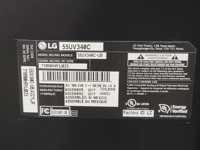 LG 55UV340C 55\\" LED 4K Ultra HD commercial TV No Remote/Stand Q_