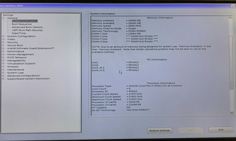 Dell OptiPlex 7070 SFF Desktop i7-9700 @ 3.00GHz 16GB DDR4 480GB SSD )