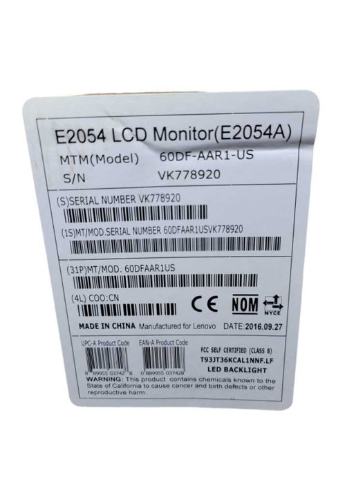 Lenovo ThinkVision E2054A 19.5â³ 1440 x 900 WXGA+ IPS LED LCD Monitor Q%