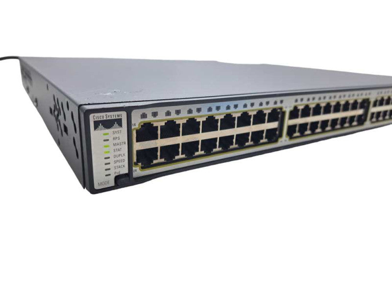 Cisco WS-C3750G-48PS-E | 48 Port Gigabit PoE Switch | Factory Reset )