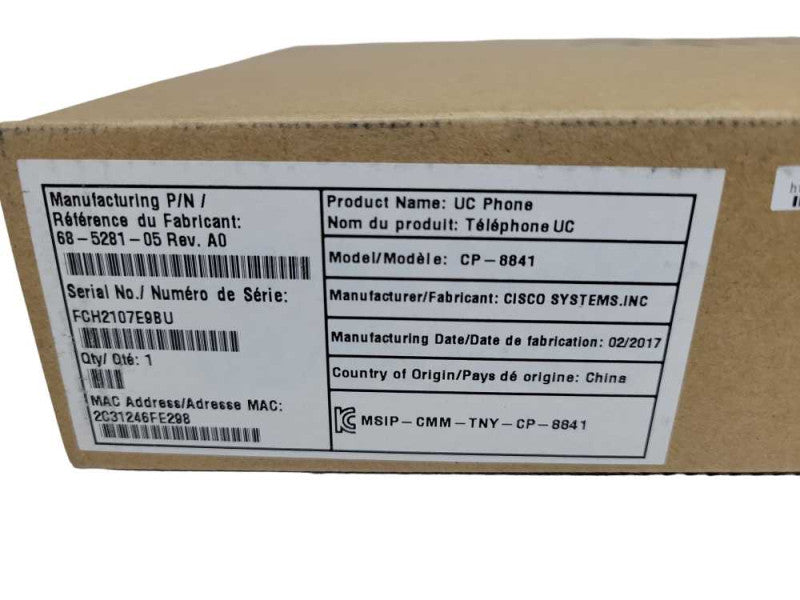 Cisco IP 8841 LCD Color Display PoE Digital Conference Phone P/N: CP-8841-K9 Q%