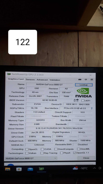 EVGA NVIDIA GeForce 8800 GT Graphic Card &