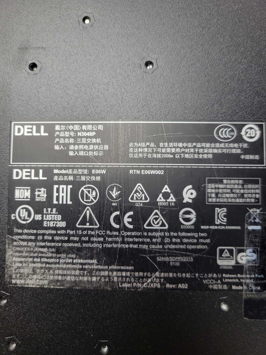 Dell N3048P | 48 Port Gigabit PoE+ | 2x 10G SFP+ Network Switch | 1x PSU  _