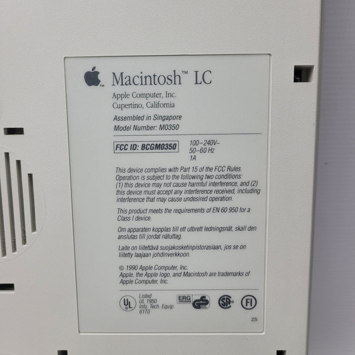 Apple Macintosh LC Model:M0350 with 12\\" RGB Display & Mouse+Keyboard -