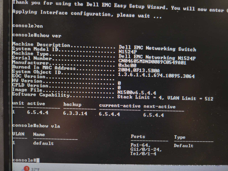 Dell EMC N1524P GigE PoE+ Layer3 Switch E16W001 24xGigabit Ethernet 4x10GbE _