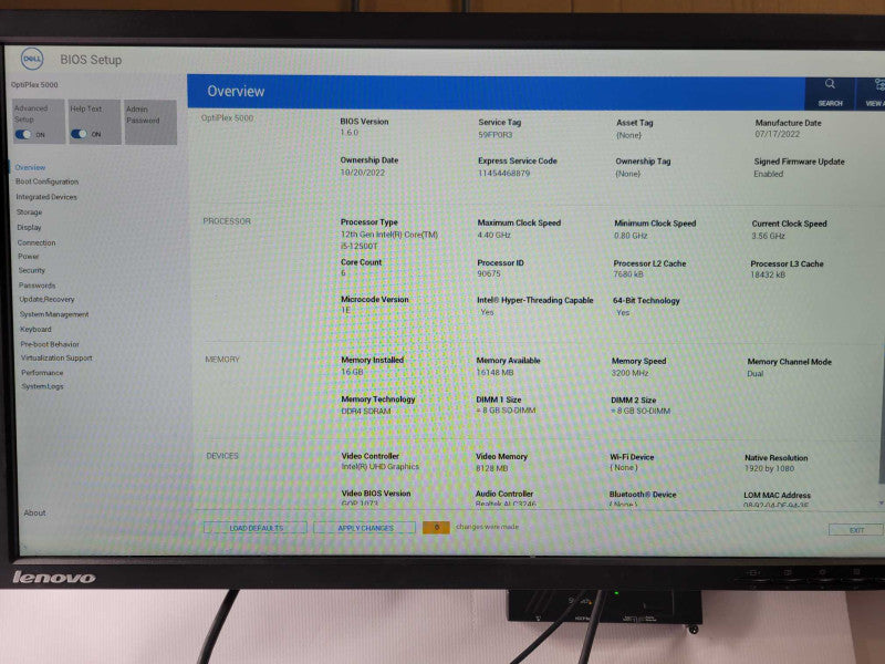 dell optiplex 5000 micro Core I5-12500T 4.4GHz 16GB RAM w/ 65W PSU, READ _