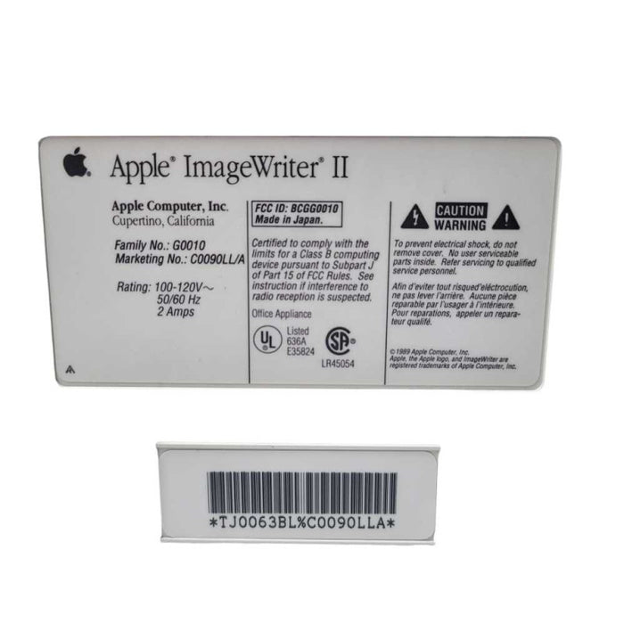 Apple ImageWriter II READ  -