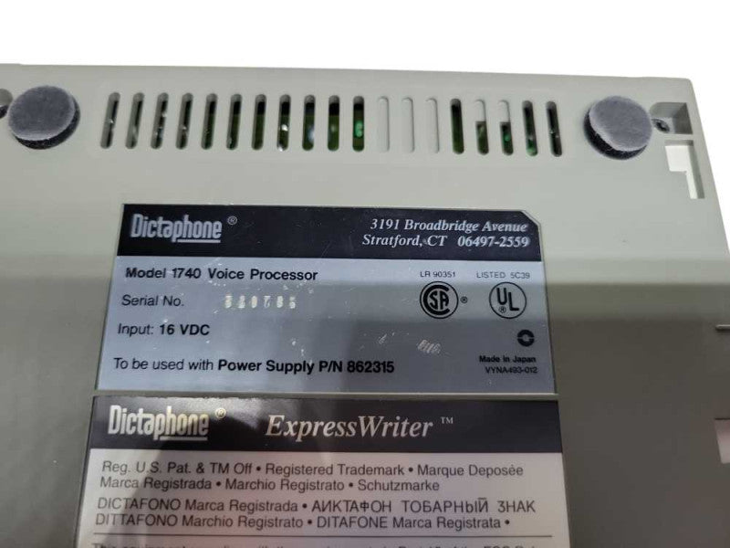 Dictaphone ExpressWriter Model 1740 Voice Processor with Foot Pedal Q%