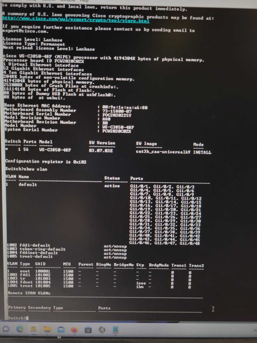 Cisco Catalyst WS-C3850-48P-L Switch 48 Port Gigabit PoE+ 715W _