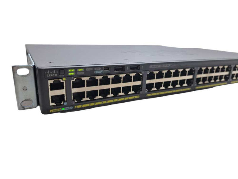 Cisco WS-C2960X-48TD-L 48 Port Gigabit Switch | 2x 10G SFP+ w/ C2960X-Stack )