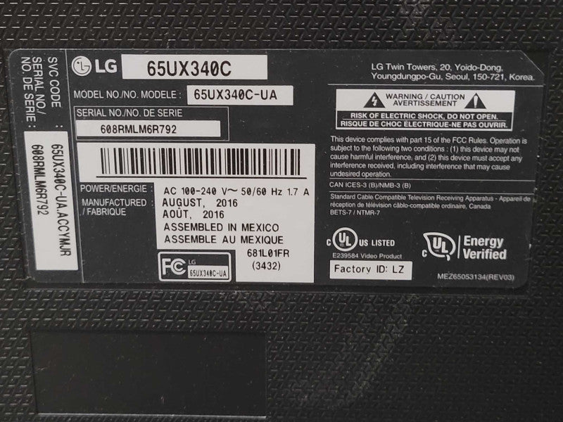 LG 65UX340C 65â class (64.53\\'\\' diagonal) Commercial Lite Ultra HD TV READ Q_