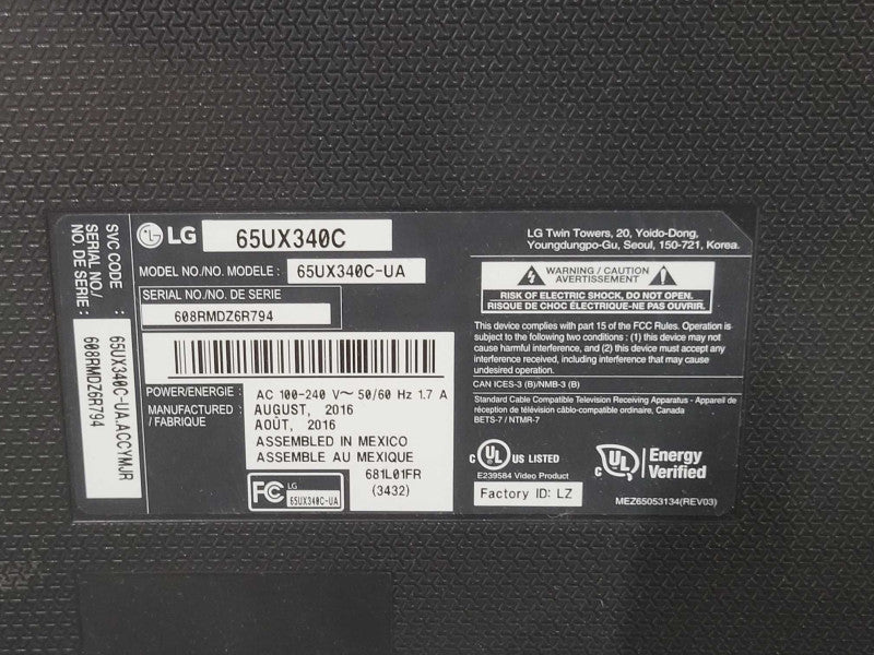LG 65UX340C 65â class (64.53\\'\\' diagonal) Commercial Lite Ultra HD TV READ Q_