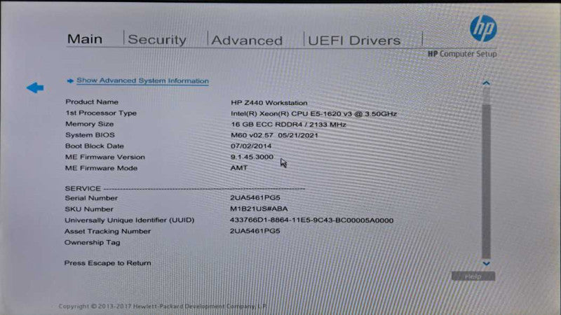 HP Z440 WorkStation Xeon E5-1620 v3 @ 3.50GHz 16GB DDR4 2TB HDD K2200 GPU )