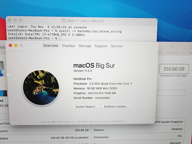 Apple Macbook Pro 2014 15\\" Core i7-4770HQ @ 2.2GHz 16GB DDR3 250GB SSD [Read] (
