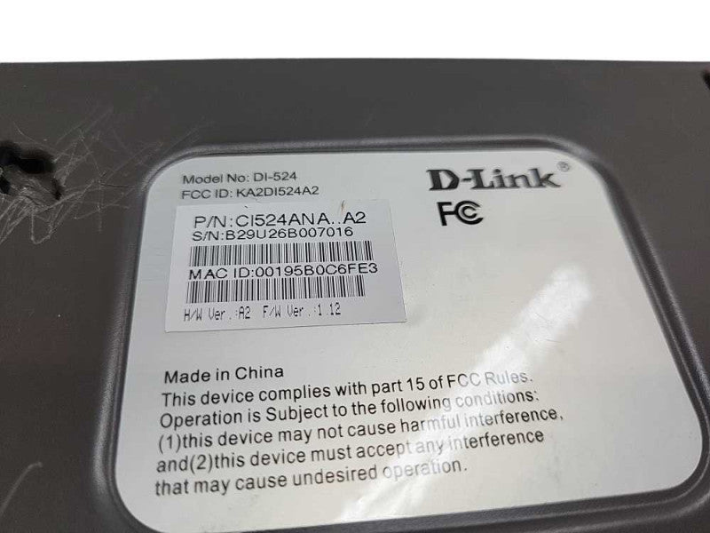 D-Link DI-524 Wireless G router 4 port &