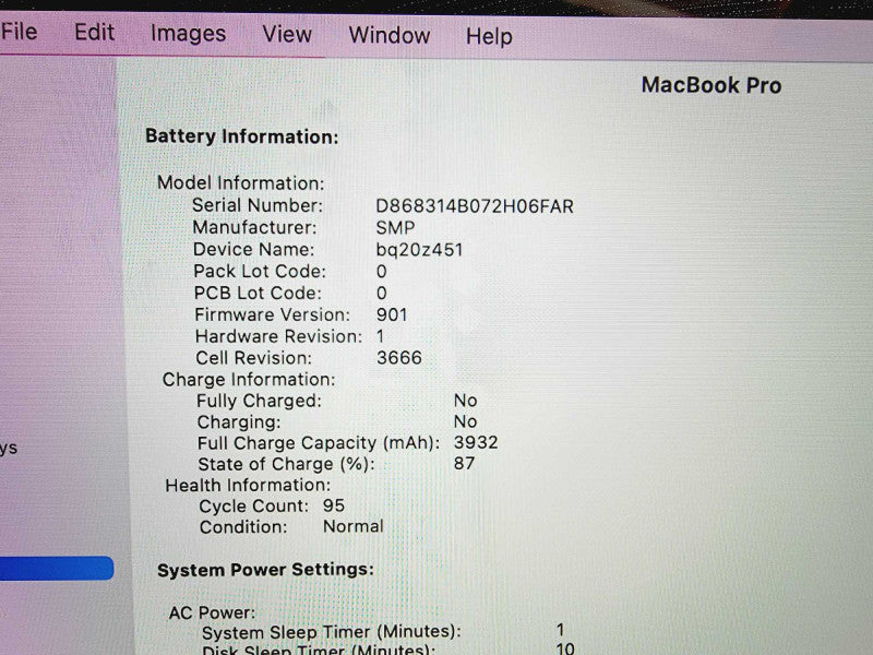 Apple Macbook Pro 2016 13\\" Core i5-6360U @ 2.0GHz 8GB DDR3 250GB SSD (