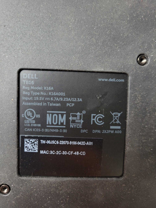 Dell tb16 USB-C docking station Q_