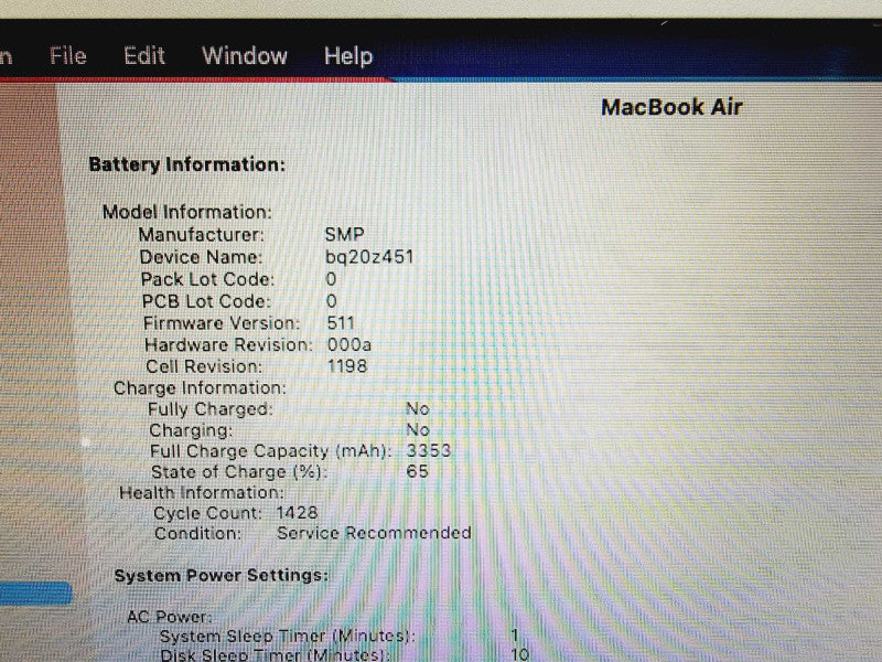 Apple Macbook Air 2013 11\\" Core i5-4250U @ 1.3GHz 4GB DDR3 250GB SSD [Read] (