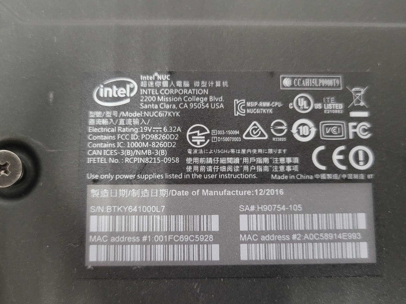 INTEL NUC Skull NUC6I7KYK Core i7-6770HQ 2.6GHz, 16GB Ram, 512GB NVME _