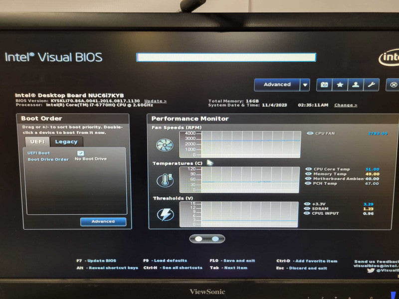 INTEL NUC Skull NUC6I7KYK Core i7-6770HQ 2.6GHz, 16GB Ram, 512GB NVME _