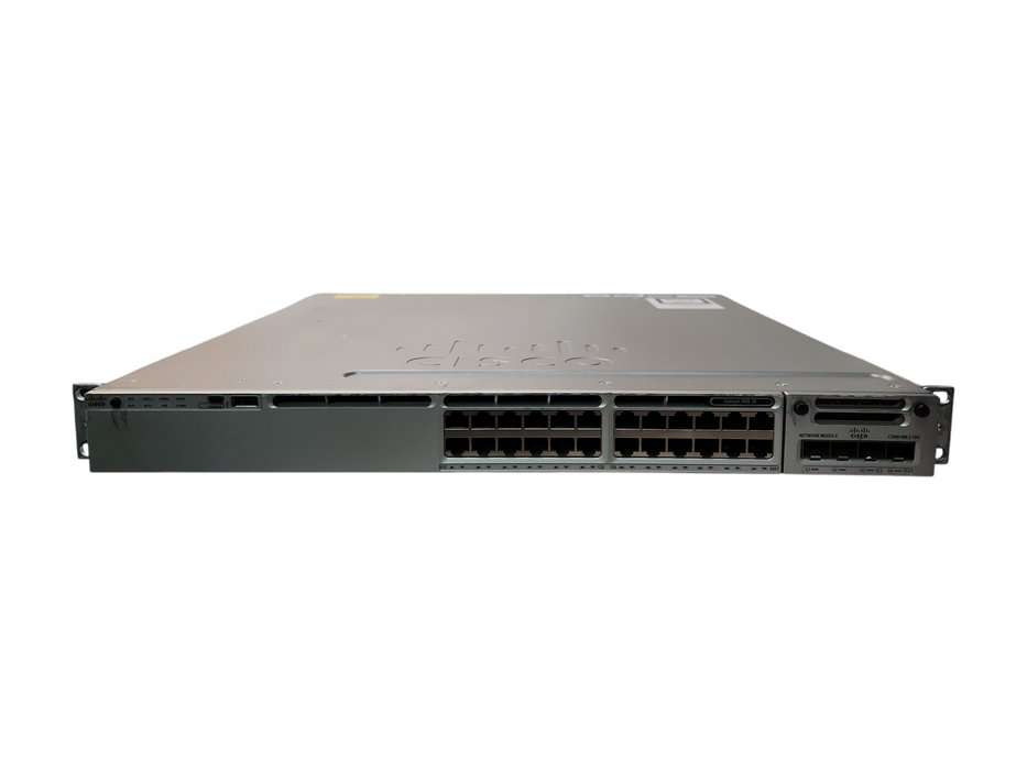 Cisco WS-C3850-24T-S 3850 24 port switch w/ C3850-NM-2-10G & 2x 350w PSU