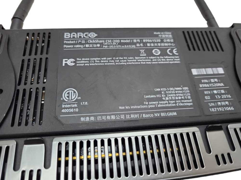 Barco R9861520 Wireless Presentation System CSE 200 &