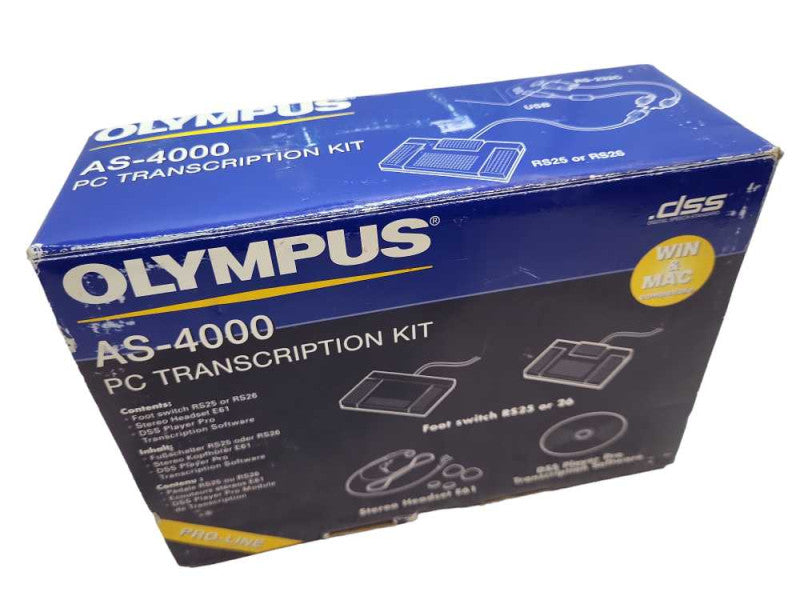 Olympus AS-4000 Desktop Digital Voice Recorder PC Transcription Kit &