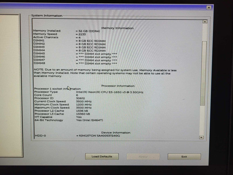 Dell Precision 5810 E5-1650 v3 @ 3.50GHz 32GB ECC DDR4 240GB SSD $